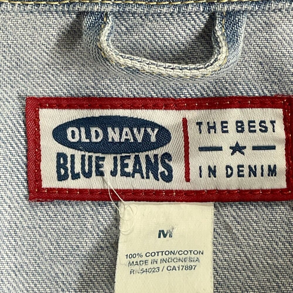 Old Navy Cropped Denim Jacket Women Medium Light Wash Fitted Trucker Jean - Picture 3 of 8